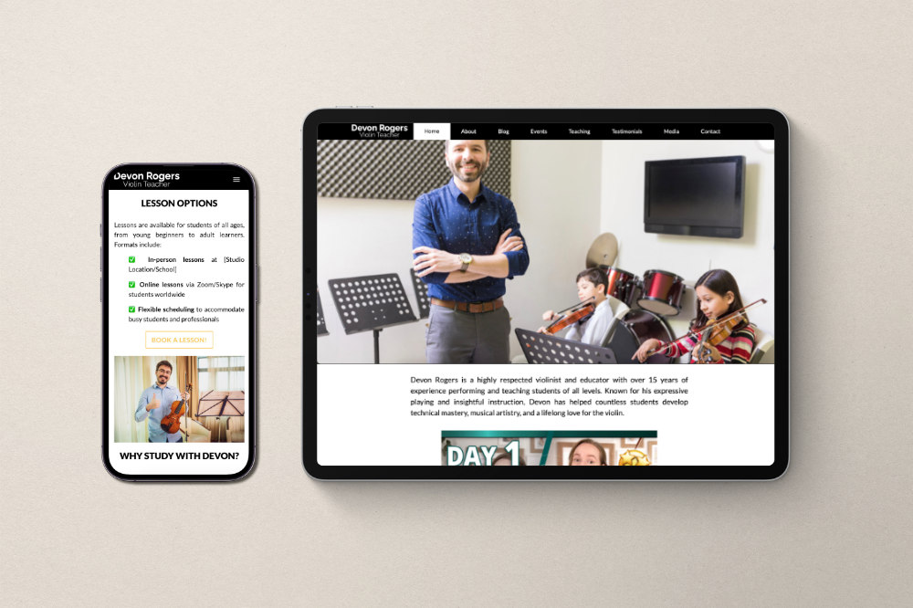 Website Design for Violin Teachers: Grow Your Student Base Online