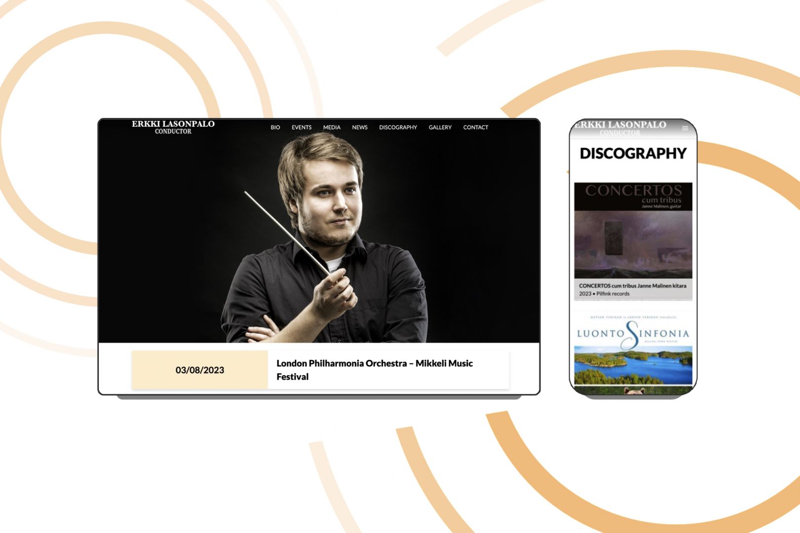 web design for conductor erkki lasonpalo