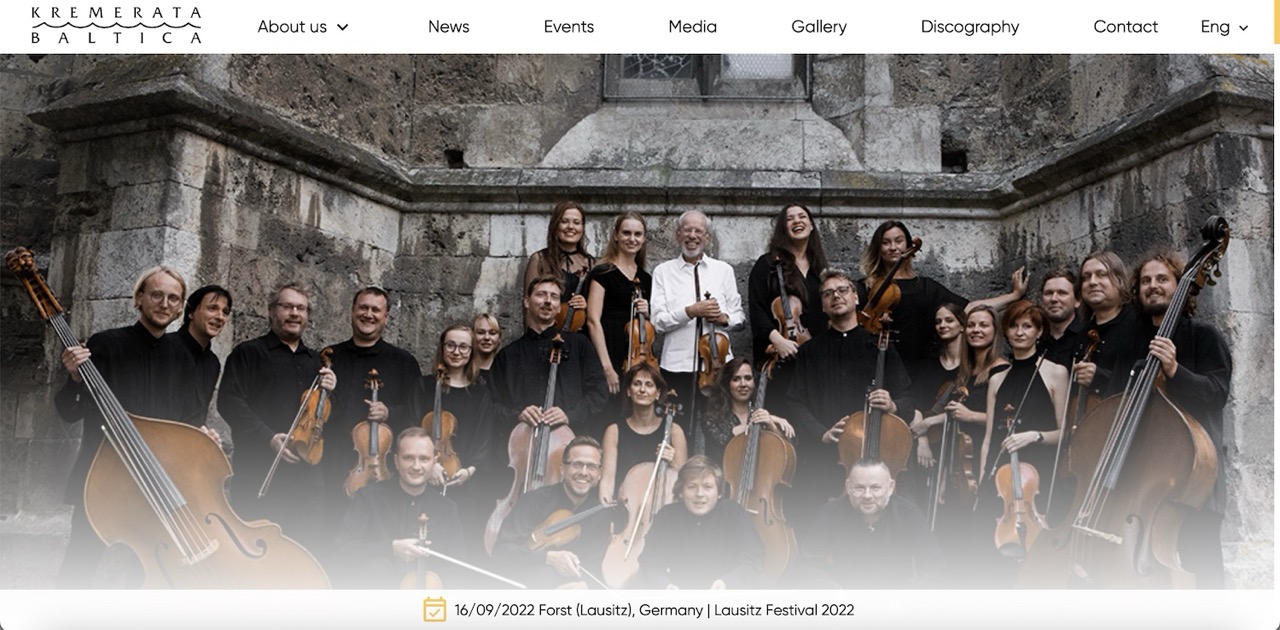 website design for kremerata baltica