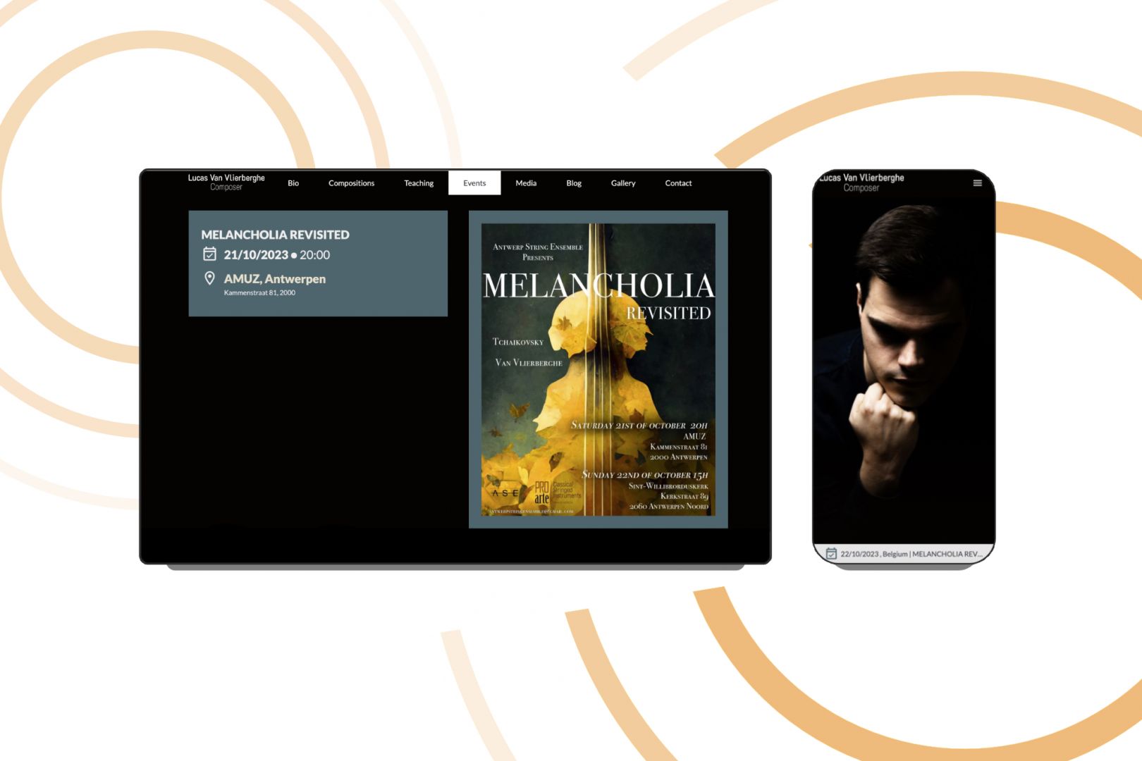 web design for composer and conductor lucas van vlierberghe