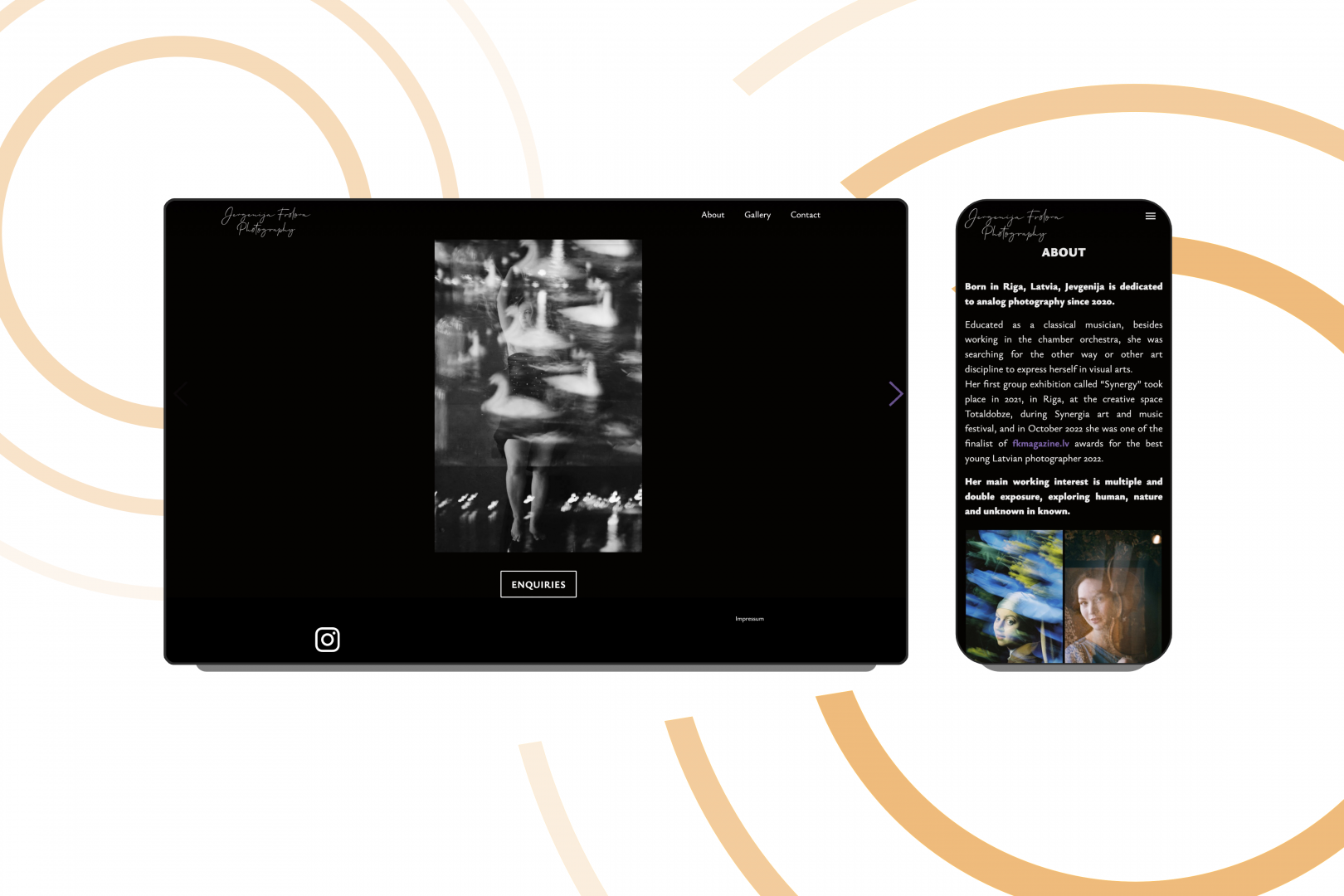 web design for photographer jevgenija frolova