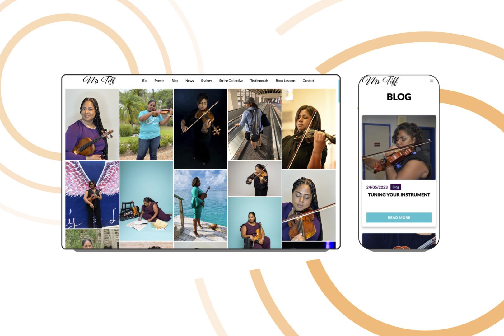 web design for violinist and teacher tiffany fox