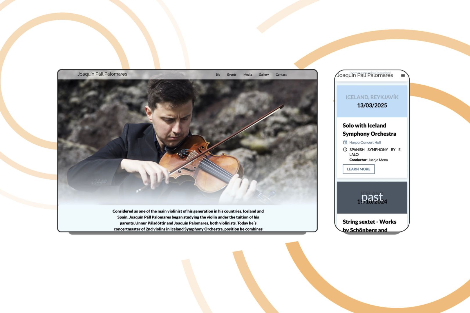 Creating a website for a violinist