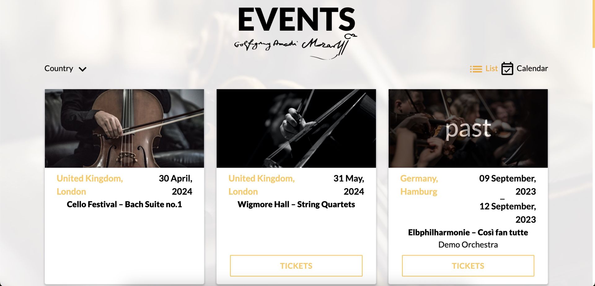 Events Page Features and Why it is Important to Write Program Notes