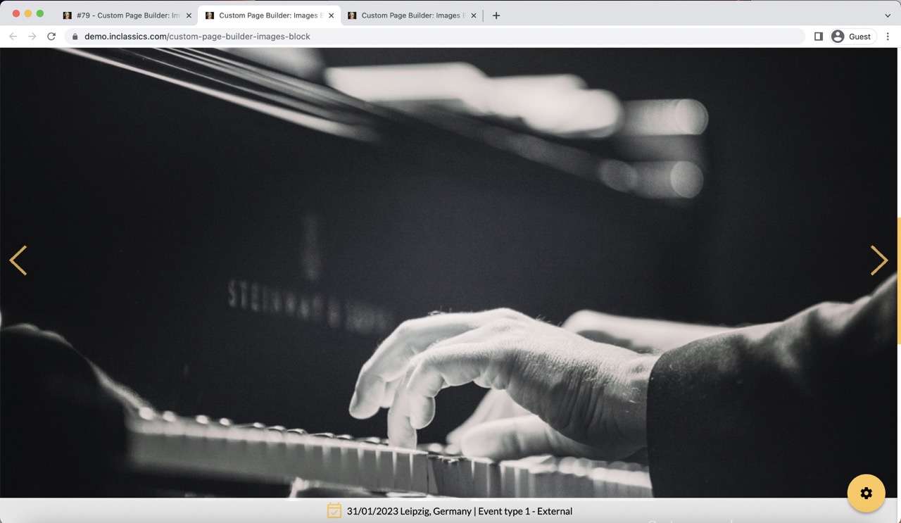 custom page images block