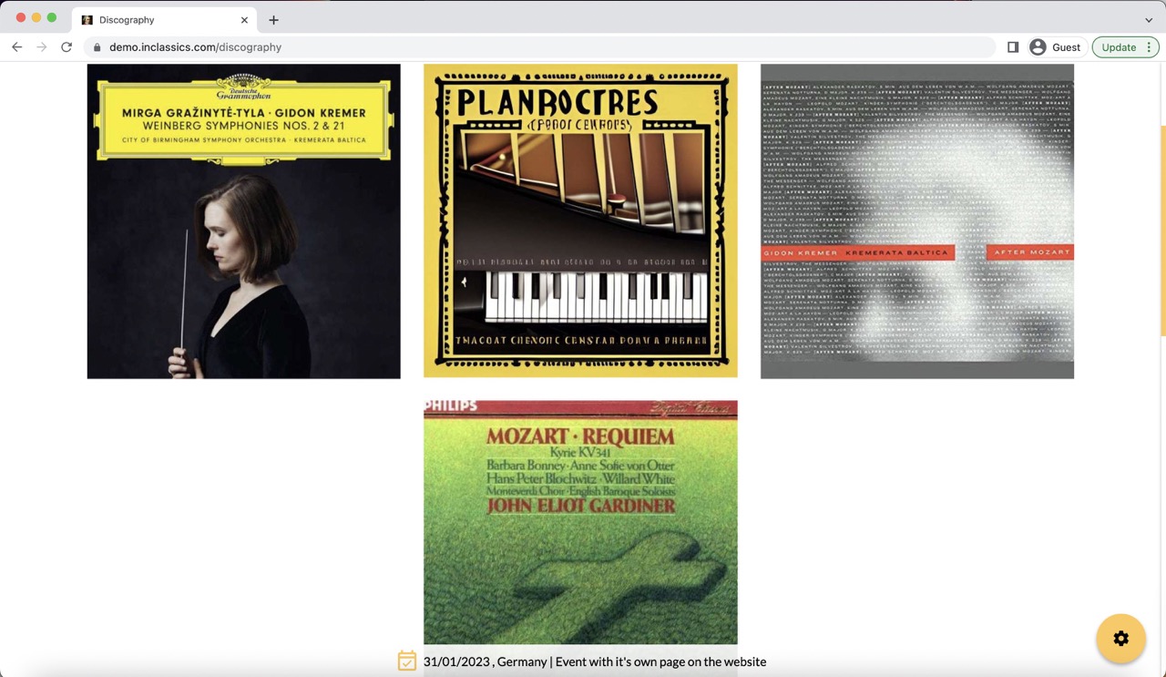 discography page management
